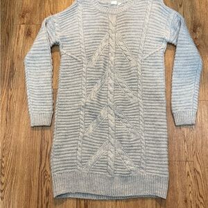 GAP Light Gray Cable Knit Sweater Dress — Size S